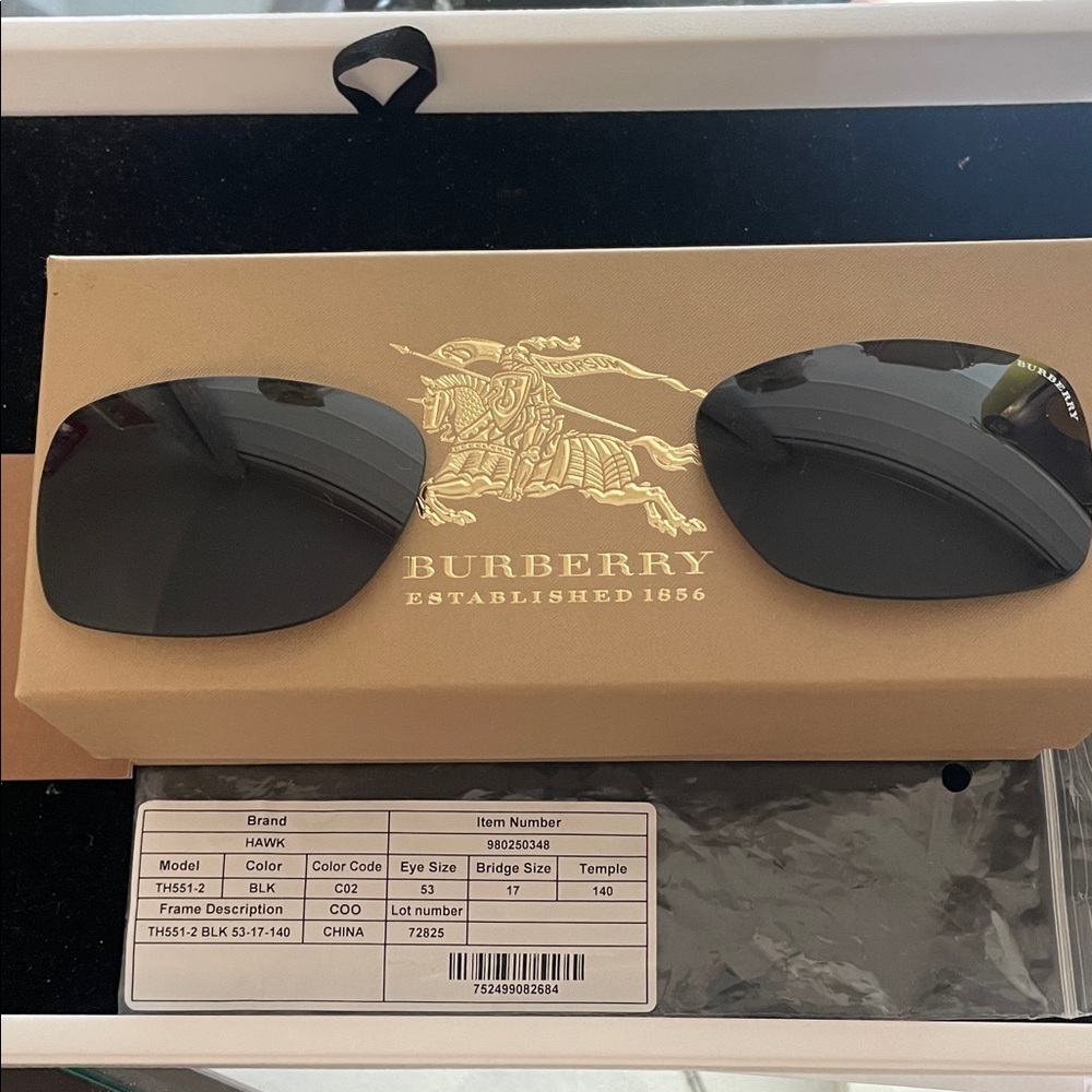 Burberry Black Replacement Sunglass Lenses - Pair